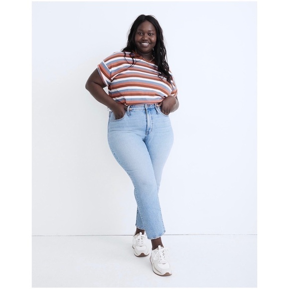 NWT MADEWELL 90s High Rise Ankle Crop Light Wash Denim Tapered Leg Mom Jeans 37 - Picture 2 of 10